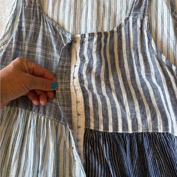 Free People CP Shades Linen Patchwork Dress - Picture 12 of 16